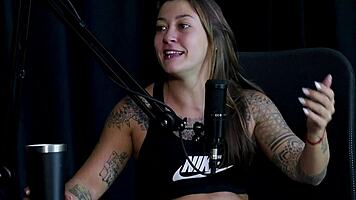 brazilian tattooed beauty teases in sheer red casting interview