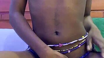 ebony ass worship femdom skinny wife fingers pussy on webcam