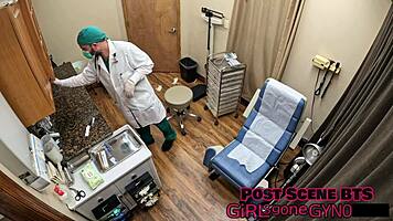 ruby foxxx's first gyno exam spreads her shaved pussy wide 😏 close-up fetish fun