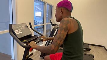 brazilian skinny teen shares gym machine for outdoor doggystyle