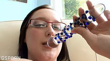 Nerdy Teen with Glasses Craves Anal Dildo and Intense Cock Pounding!