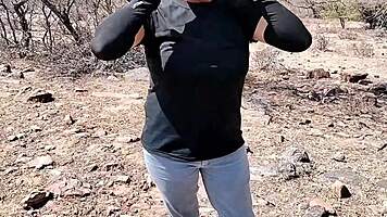 Village girl seduced from jungle fucked hard hotel anal cum swallow