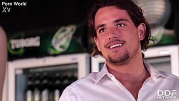 Petite hungarian teen sucks fucks for free drinks