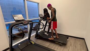 brazilian skinny teen shares gym machine for outdoor doggystyle