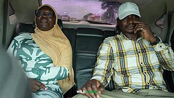 Lagos ebony babe rides huge cock doggystyle