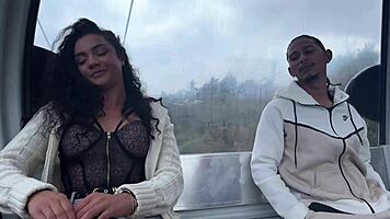 wanna see this slut's perfect tits bounce while she blows me in the cable car?