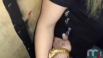 sucked hung black cock at gloryhole swallowed hot load 😍💦