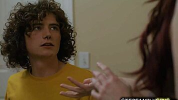 Stepmom in Lingerie Seduces with Handjob and Deepthroat Fuck