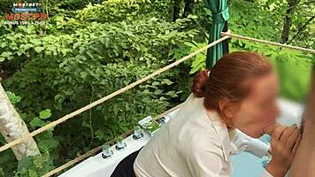 receptionist bathes then sucks client