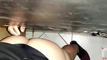 sucked hung black cock at gloryhole swallowed hot load 😍💦