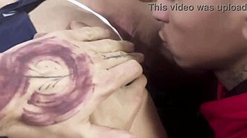 Young amateur twins share big pussy licking in close-up action.