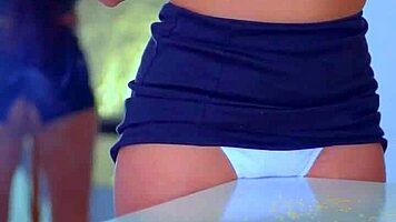 hot latina masturbates pussy on desk corner