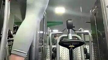blonde teen wet pussy fingered to orgasm public gym fuck