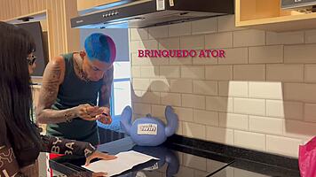 HOT 18yo Brazilian Petite Slut Bent Over for Doggystyle Creampie