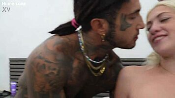 beautiful blonde devours 4 huge cocks in hardcore double penetration gangbang 💦🍆