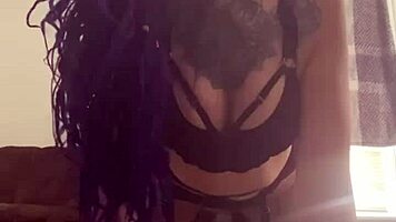 Latina Purple Dreads Crave Black Master's Brutal Thrusts