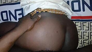 ebony babe sleeps over in shared room