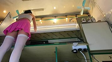 super cute amateur upskirt voyeur hidden cam at work