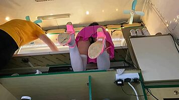 super cute amateur upskirt voyeur hidden cam at work