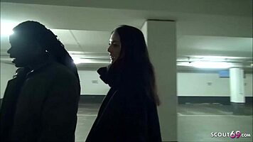 petite german teen bent over garage for interracial monster cock doggystyle quickie?