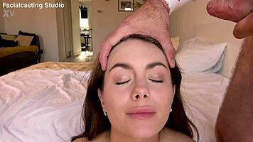 Young beauty drowns in bukkake facial from monster cocks during casting interview