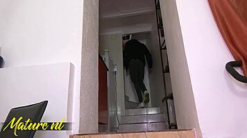 horny milf neighbor in dress seduces toyboy with big tits pussy ride and missionary ball licking