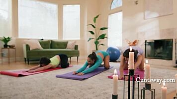 Flexible Yoga Latina Slut's Holes Filled In Classroom Strapon Orgy