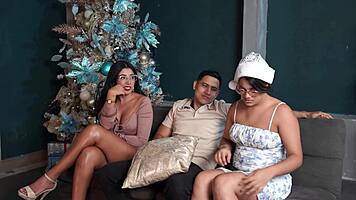 brunette latina milf licks and rides muscular stud secretly