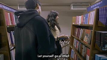 he bends over the pretty petite librarian for rough doggystyle domination