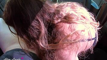 passionate forest car fuck with natural tits bouncing wildly