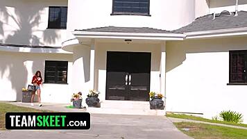 pervy babysitter caught by boss gets her perky tits and pussy fucked hard 😈🔥