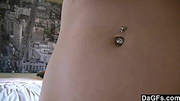 blonde teen rips clothes masturbates big tits piercings undresses for easy cash!