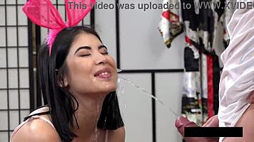 Lady Dee Savors Piss Tasting in Wet Sloppy Blowjob Close-Up by Vipissy