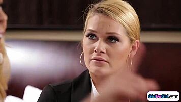 small tits blonde gets facesat and dominated in lesbian lezdom action