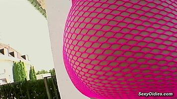 Fishnet-Clad MILF Linda Murray Takes Huge Outdoor Anal Pounding from Nick Lang