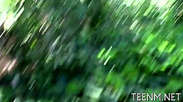 outdoor teen's playful cock sucking adventure