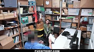 thief gets caught and fucked hard in steamy garage session