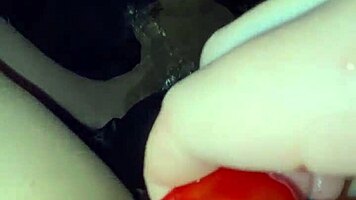 kinky saudi virgin teen masturbates extreme food fetish dripping pussy 😈