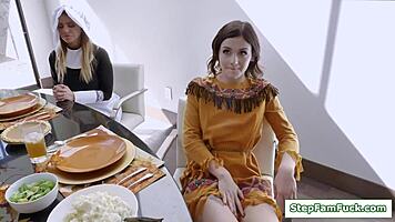 Teen and Stepmom Dive into Intense Group Licking Session