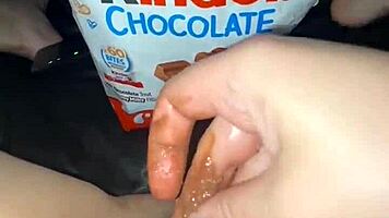 kinky saudi virgin teen masturbates extreme food fetish dripping pussy 😈