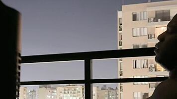 Watch me suck best friend's boyfriend's cock on balcony!