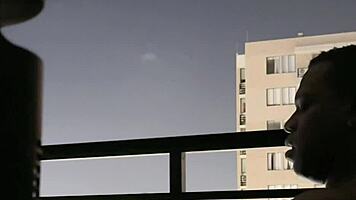 Watch me suck best friend's boyfriend's cock on balcony!