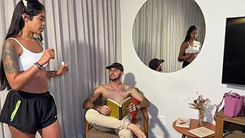 Skinny MAID Chokes On Boss MONSTER COCK Creampie