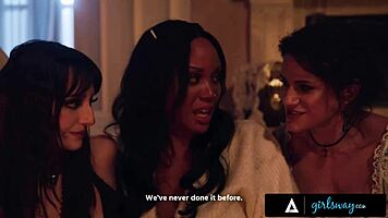 Lana Small and August Skye summon Penny Barber for lesbian threesome spirit sex