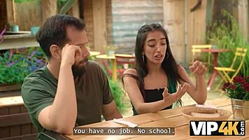 Latina babe gets wildly horny for old guy's big cock