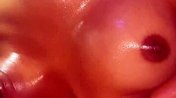 Huge Tits Black Lesbian Strapon Ride Fingering Lick Pussy Oiled Screaming