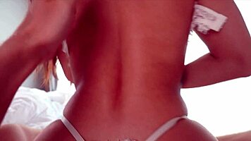 lingerie tease turns into tight cowgirl ride with oiled ass shaking