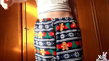 cozy pajamas walking leads to kinky farting tease