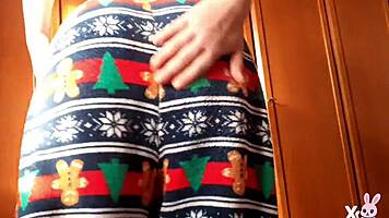 cozy pajamas walking leads to kinky farting tease