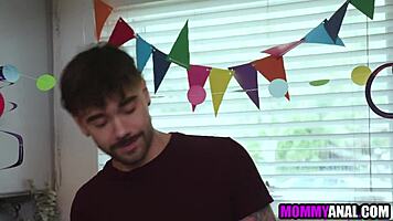 brunette stepmom ass ravaged by three guys in wild gangbang